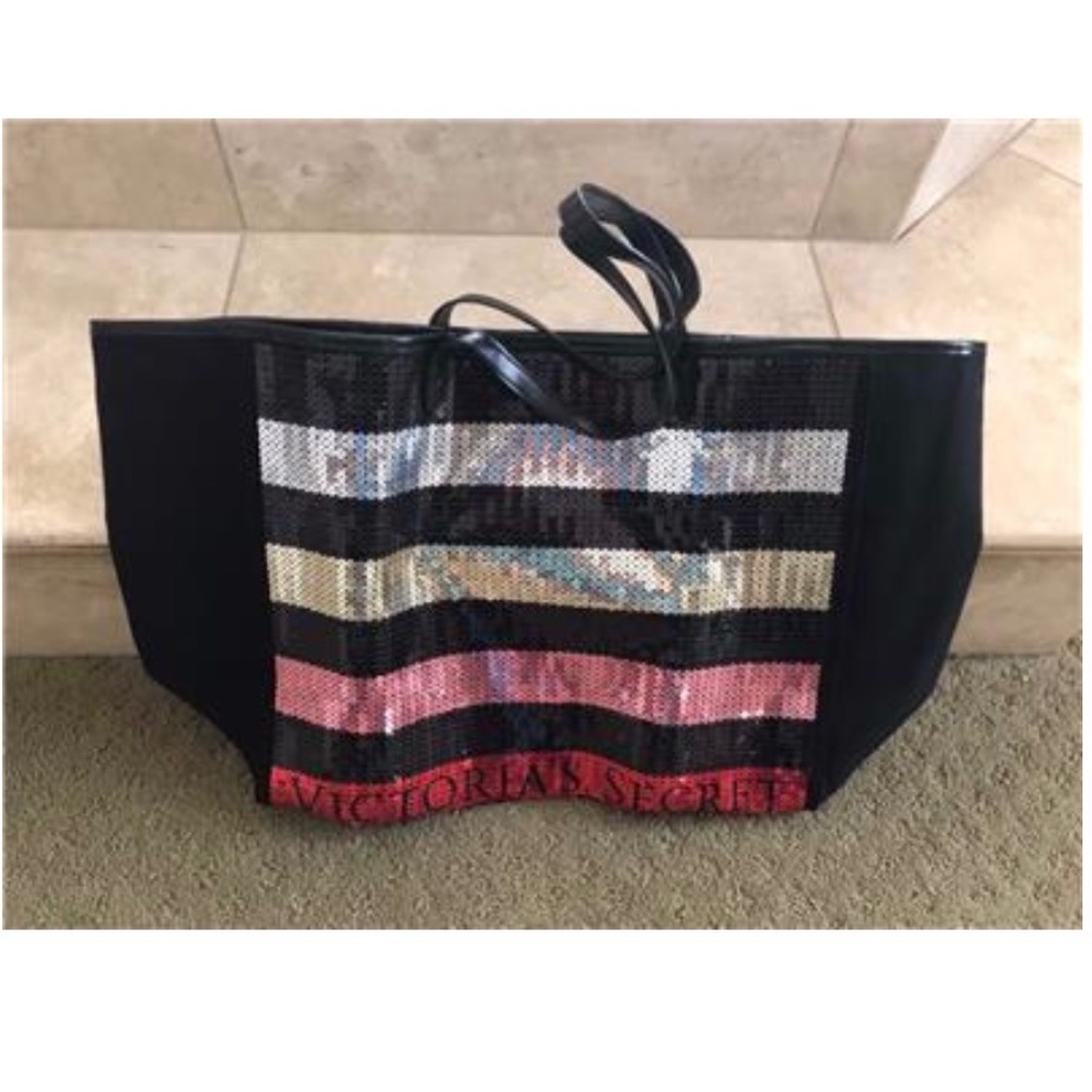 Victoria's Secret  SEQUIN LARGE TOTE WEEKENDER GORGEOUS BLING BAG NEVER USED